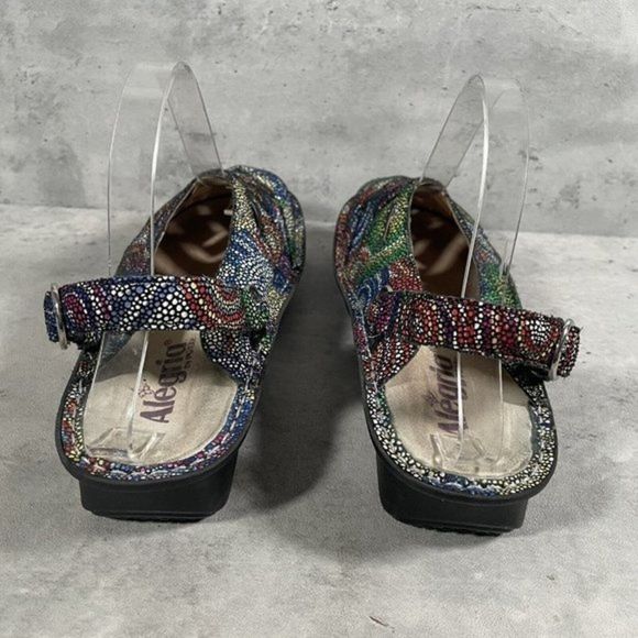 Alegria FRE-387 Freesia Womens 7.5 / 38 Rainbow Leather Slingback Clogs Mules - Picture 3 of 8